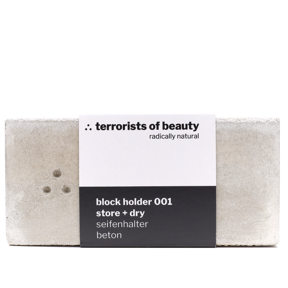 handmade Beton Seifenhalter passt für alle Terrorists of Beauty Blockseifen