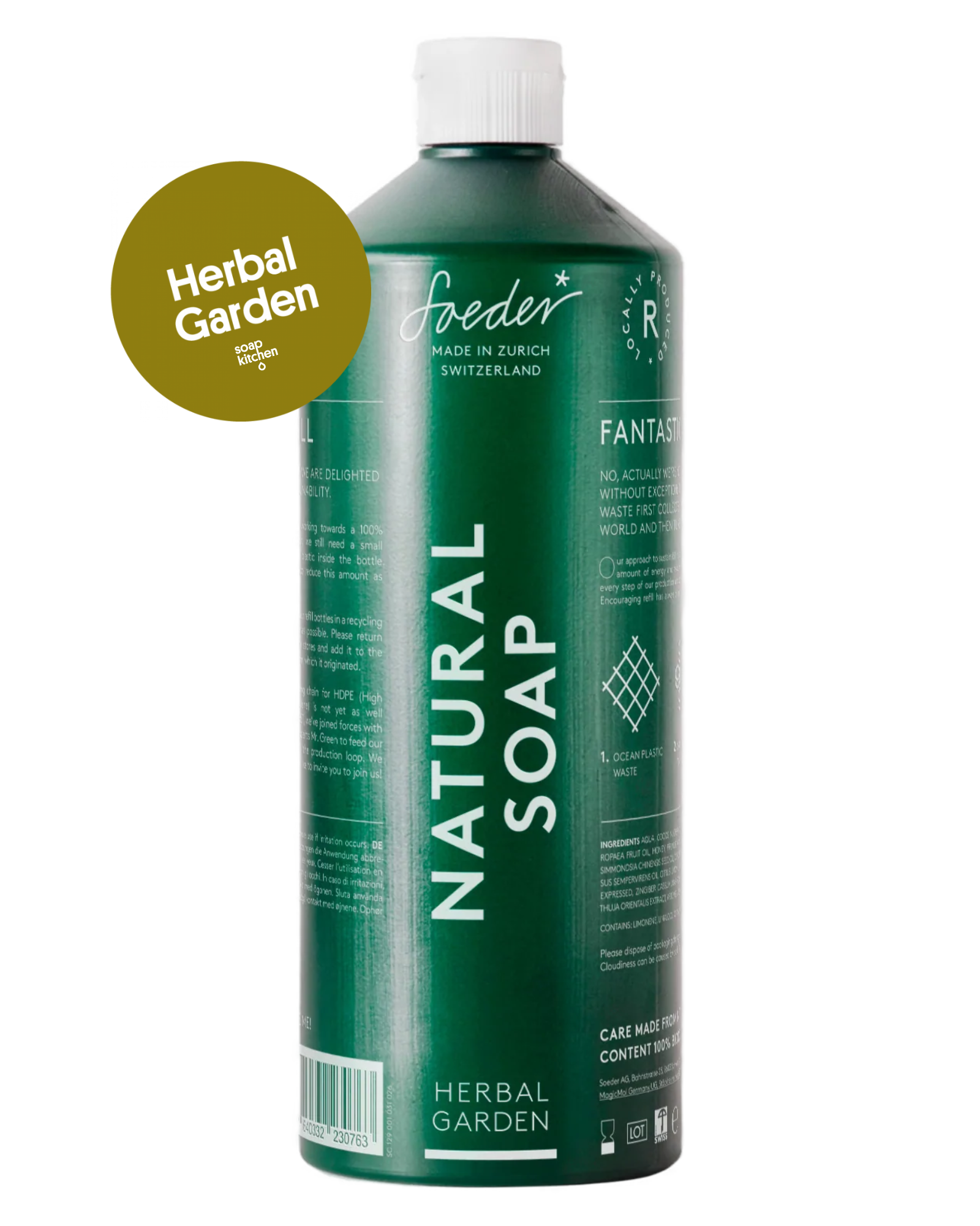 Herbal Garden Refill Bottle 1 Liter - Refill Naturseife von Soeder* 